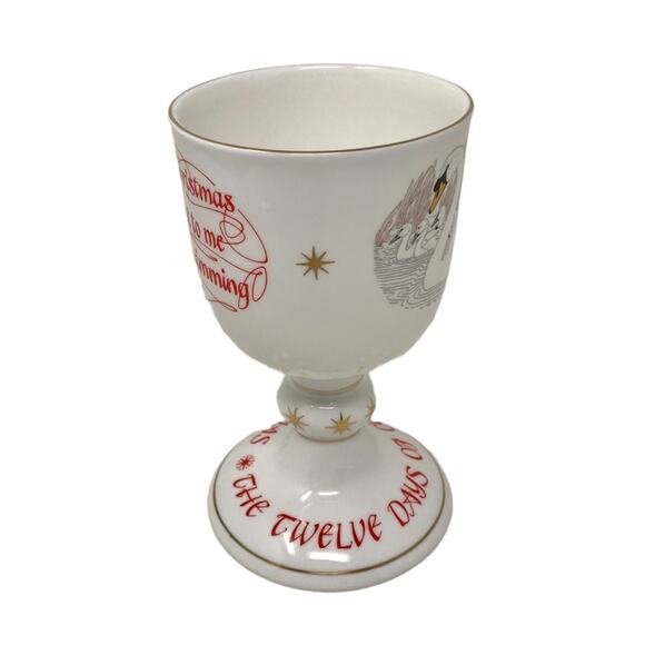 Royal Doulton Porcelain Goblet 7 Swans a Swimming 12 Days of Christmas Boxed - Picture 5 of 9